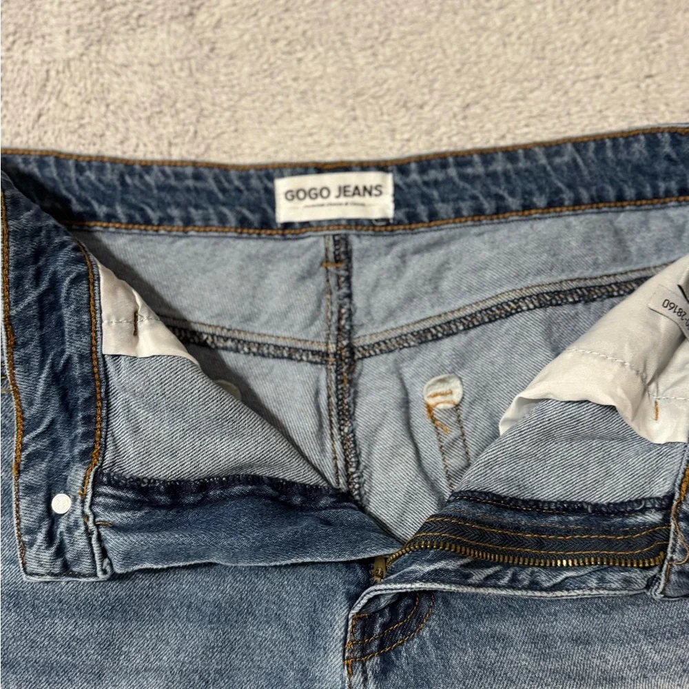 GOGO High Waist Blue Denim Shorts - Picture 5 of 9
